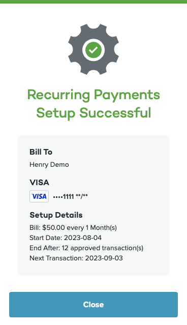 Recurring setup successful.png