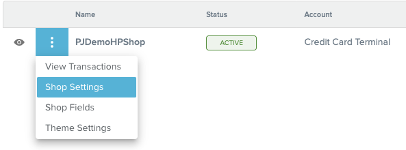 HostedPayment Shop Settings Menu.png