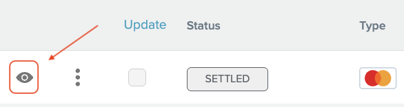 Eyeball icon in transaction search results